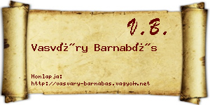 Vasváry Barnabás névjegykártya